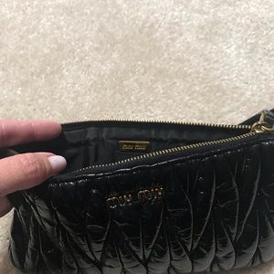 Miu Miu wristlet patent leather